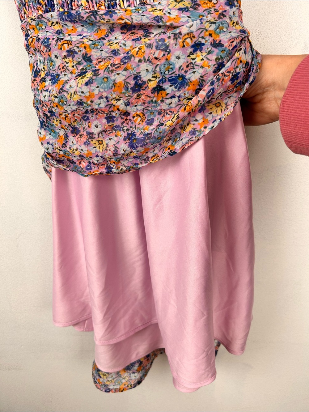 Zara Floral Ruffle V-Neck Mini Dress, XS tiered skirt smocked Pretty Western - Picture 9 of 14